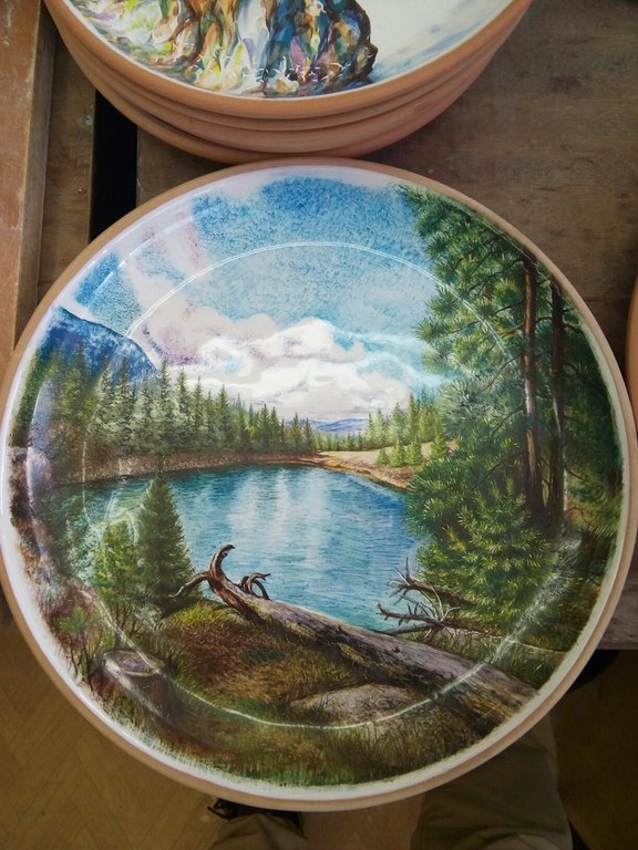 Эксклюзивная декоративная настенная тарелка с изображением парка Джаспер (Канада)